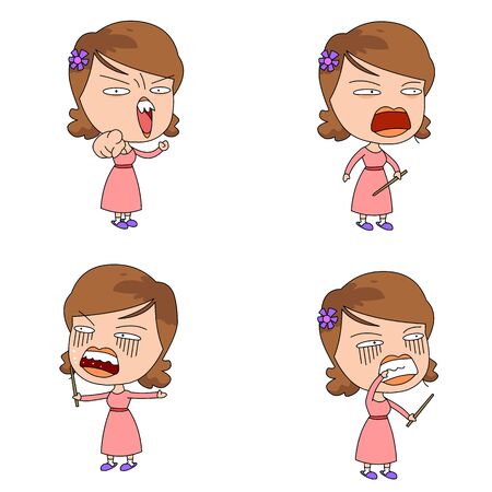 Humorous and comical character, illustration set.のイラスト素材