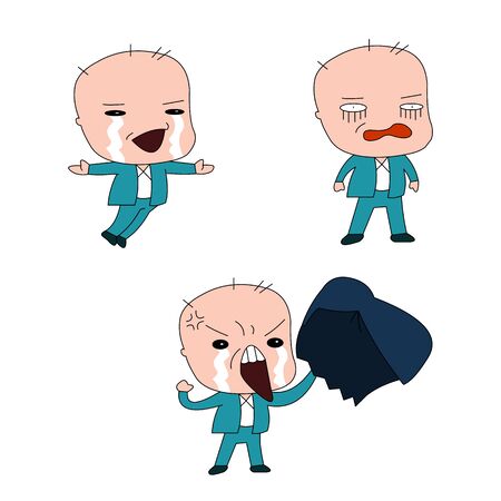 Humorous and comical character, illustration set.のイラスト素材