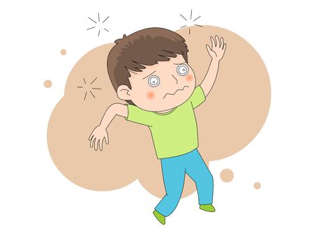 Distracted and staggered Illustration of a man suffering.のイラスト素材