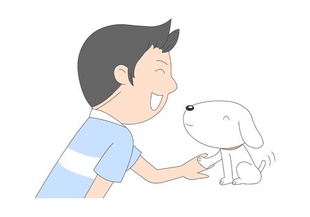 Comic animal character illustration, Dogのイラスト素材