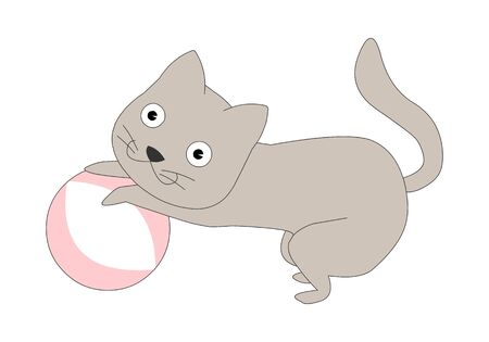 Comic animal character illustration, Catのイラスト素材