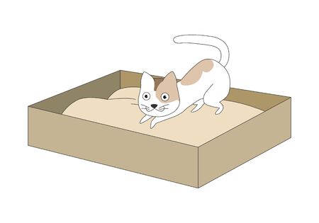 Comic animal character illustration, Catのイラスト素材