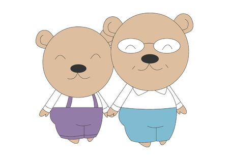 Comic animal character illustration, Bearのイラスト素材