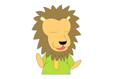 Comic animal character illustration, Lionのイラスト素材