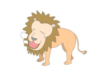 Comic animal character illustration, Lionのイラスト素材