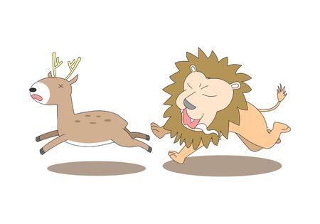 Comic animal character illustration, Lionのイラスト素材