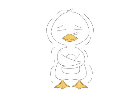 Comic animal character illustration, Duckのイラスト素材