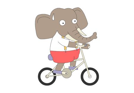 Comic animal character illustration, Elephantのイラスト素材
