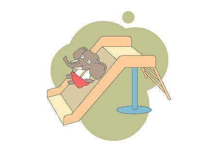 Comic animal character illustration, Elephantのイラスト素材