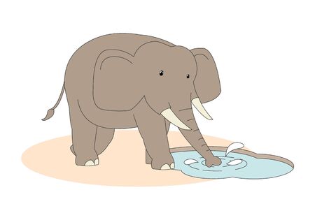 Comic animal character illustration, Elephantのイラスト素材