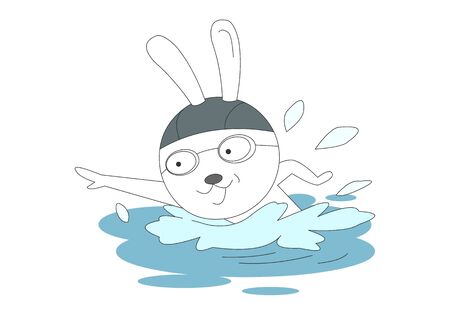 Comic animal character illustration, Rabbitのイラスト素材