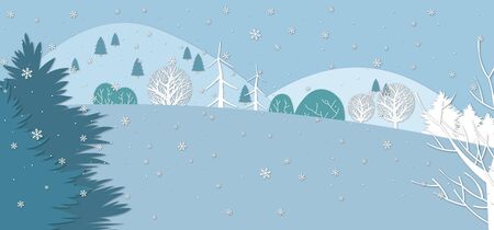 illustration of winter sceneryのイラスト素材