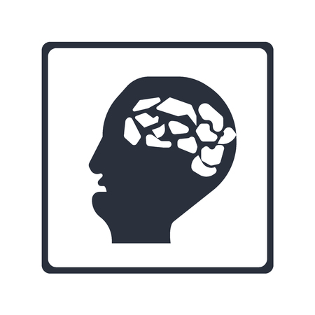 Mouth tube in bald male head icon vector isolated on white background for your web and mobile app design, Mouth tube in bald male head logo conceptのイラスト素材