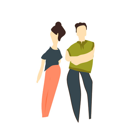 young couple vector vector isolated on white background for your web and mobile app design, young couple vector logo conceptのイラスト素材