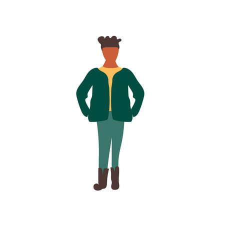 standing African man vector vector isolated on white background for your web and mobile app design, standing African man vector conceptのイラスト素材