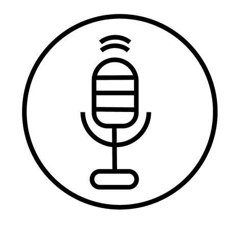 Voice message microphone button icon vector isolated on white background for your web and mobile app design, Voice message microphone button logo conceptのイラスト素材