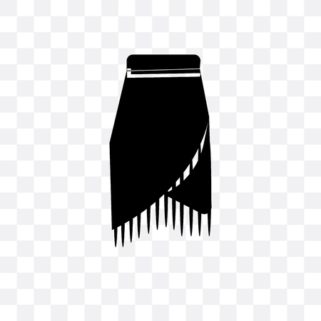 Skirt with white lining vector icon isolated on transparent background, Skirt with white lining logo conceptのイラスト素材