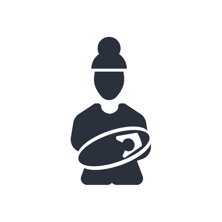 Mother with baby in arms icon vector isolated on white background for your web and mobile app design, Mother with baby in arms logo conceptのイラスト素材