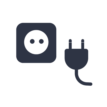 Plug icon vector isolated on white background for your web and mobile app design, Plug logo conceptのイラスト素材