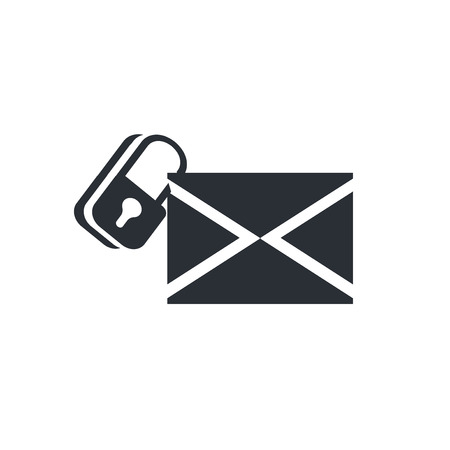 Secure Envelope icon vector isolated on white background for your web and mobile app design, Secure Envelope logo conceptのイラスト素材