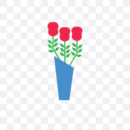Bouquet vector icon isolated on transparent background, Bouquet logo conceptのイラスト素材