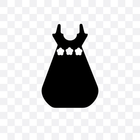 Long sleeve flowy dress vector icon isolated on transparent background, Long sleeve flowy dress conceptのイラスト素材