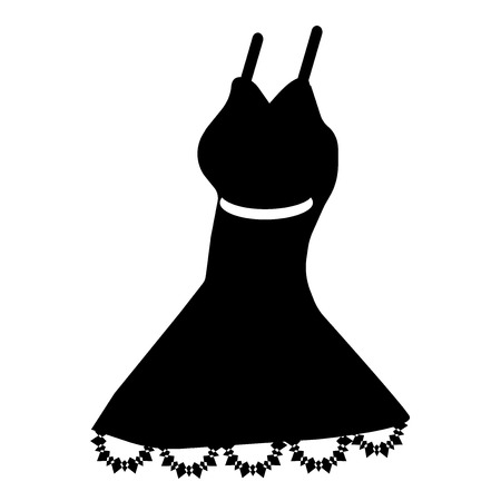 Sexy feminine dress in black icon vector isolated on white background for your web and mobile app design, Sexy feminine dress in black conceptのイラスト素材