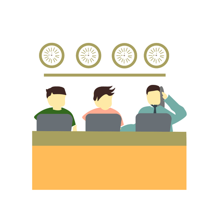 People working vector vector isolated on white background for your web and mobile app design, People working vector logo conceptのイラスト素材