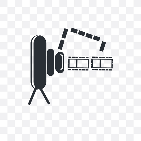 Video Camera Front View vector icon isolated on transparent background, Video Camera Front View logo conceptのイラスト素材