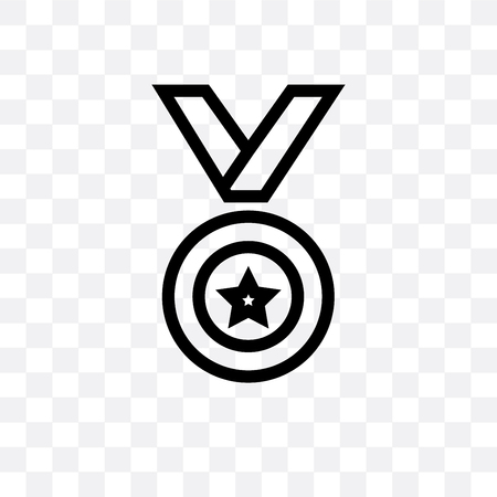 Medal vector icon isolated on transparent background, Medal logo conceptのイラスト素材