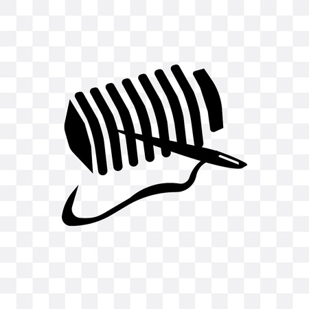 Thread spool vector icon isolated on transparent background, Thread spool logo conceptのイラスト素材