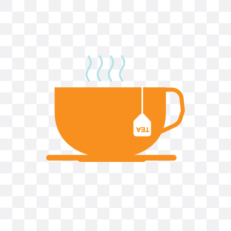 Tea vector icon isolated on transparent background, Tea logo conceptのイラスト素材