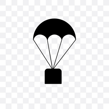 Parachute vector icon isolated on transparent background, Parachute logo conceptのイラスト素材