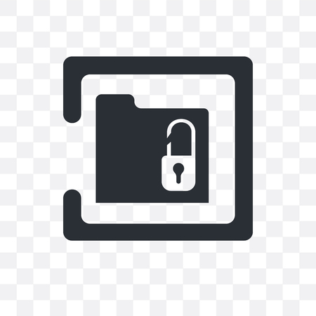 Unlock Folder vector icon isolated on transparent background, Unlock Folder logo conceptのイラスト素材
