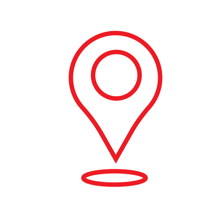 Pin icon vector isolated on white background for your web and mobile app design, Pin logo conceptのイラスト素材