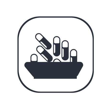 Medical pill icon vector isolated on white background for your web and mobile app design, Medical pill logo conceptのイラスト素材