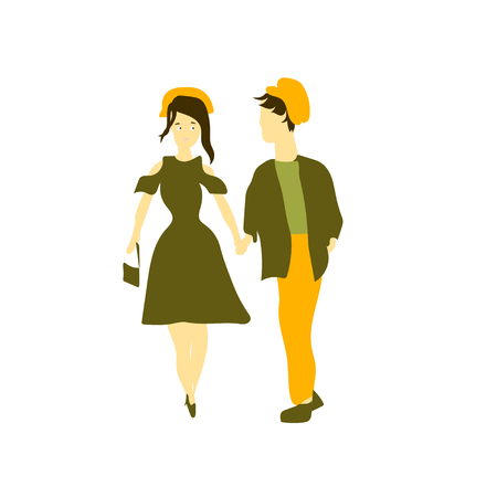 young couple vector vector isolated on white background for your web and mobile app design, young couple vector logo conceptのイラスト素材