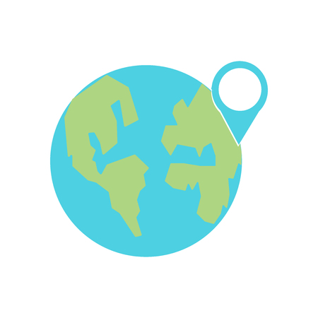 Planet earth icon vector isolated on white background for your web and mobile app design, Planet earth logo conceptのイラスト素材