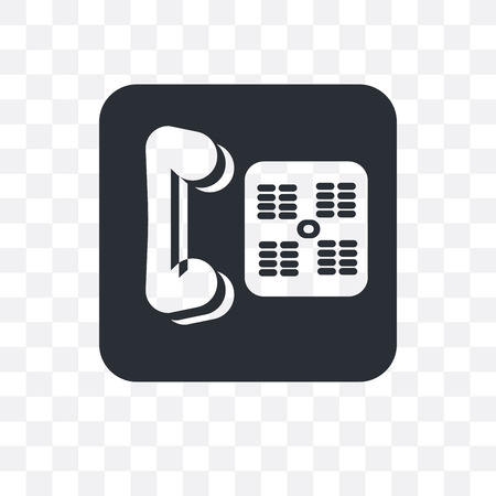 Phone with Wire vector icon isolated on transparent background, Phone with Wire logo conceptのイラスト素材