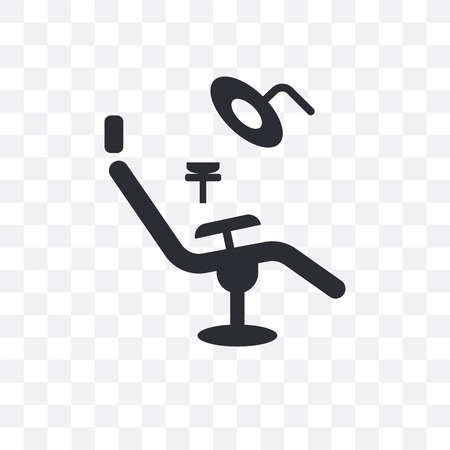 Dentist chair vector icon isolated on transparent background, Dentist chair logo conceptのイラスト素材