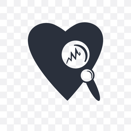 Medical heart scan vector icon isolated on transparent background, Medical heart scan logo conceptのイラスト素材
