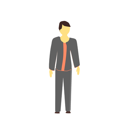 Standing boy vector vector isolated on white background for your web and mobile app design, Standing boy vector logo conceptのイラスト素材