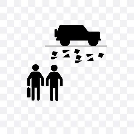 Military vehicle vector icon isolated on transparent background, Military vehicle logo conceptのイラスト素材