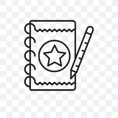 Notebook vector icon isolated on transparent background, Notebook logo conceptのイラスト素材