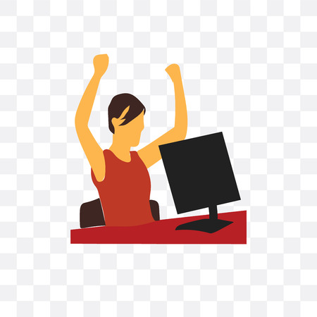 Computer vector icon isolated on transparent background, Computer logo conceptのイラスト素材