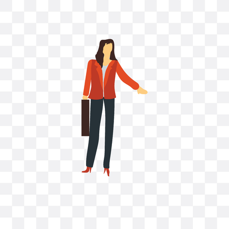 Woman vector icon isolated on transparent background, Woman logo conceptのイラスト素材