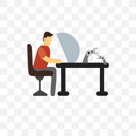 Robot vector icon isolated on transparent background, Robot logo conceptのイラスト素材