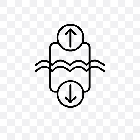Archimedes principle vector icon isolated on transparent background, Archimedes principle logo concept
