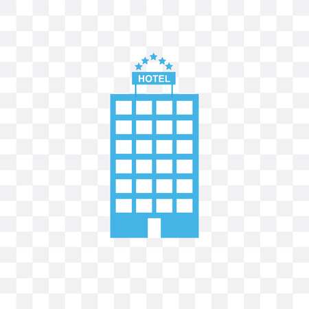 Hotel vector icon isolated on transparent background, Hotel  conceptのイラスト素材