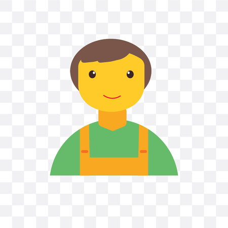 Gardener vector icon isolated on transparent background, Gardener  conceptのイラスト素材